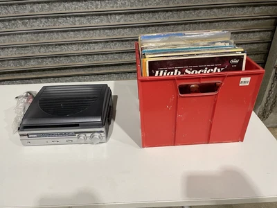 $50 • Buy Jensen JTA-300 - AM/FM Stereo Turntable - Record Player - With Crate Vinyl