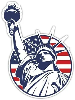 Statue Of Liberty USA Flag Patriotic Sticker Decal Laptop Wall Car Truck Laptop • £4.64