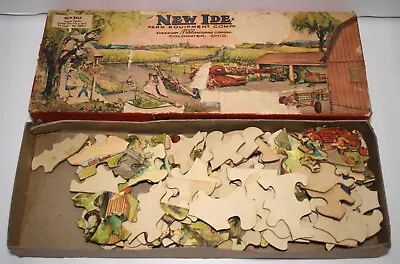 Vintage NEW IDEA FARM EQUIPMENT Advertising Jigsaw Puzzle In Box  • $39.95