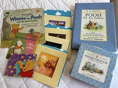 Vintage Winnie The Pooh Classic Collection Lot Art Prints Records Books Album • $30