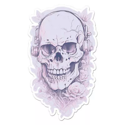 Headphones Skull Flowers Sticker • $3.96