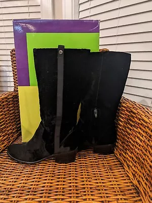 Libby. Edelman Black Velvet Boots Size 6.5 M • $15