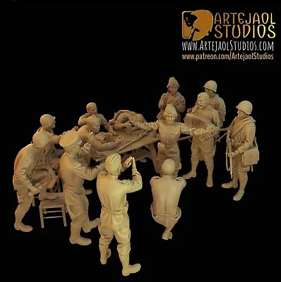 Ww2 Red Army Dance Diorama Scene Full Set 1/24th Resin Printed • £95