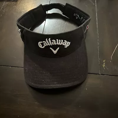 Callaway Hex Black Tour X Hot Odyssey Golf Visor - Black Embroidered Adjustable • $8.99