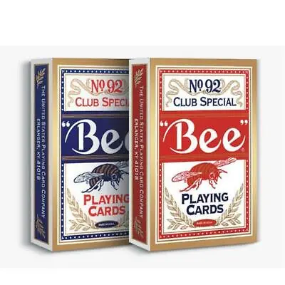 £8.49 • Buy 2 Decks Of Bicycle Bee Standard Index Poker Casino Playing Cards 1 Red & 1 Blue