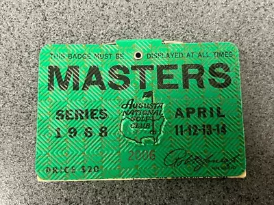 1968 UNSIGNED Masters Badge With Original Paper Back - Tough To Find - Golf • $160