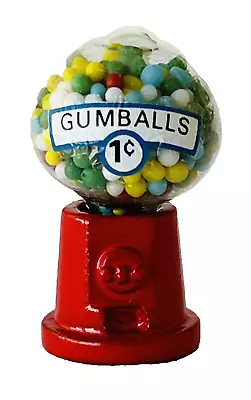 Miniature Dollhouse Gumball Machine Vintage Countertop Gumballs 1 Cent 1-1/8  • $5.94