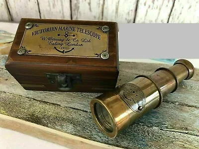 Telescope Nautical Antique Brass Victorian Spyglass Vintage Maritime • $18.48