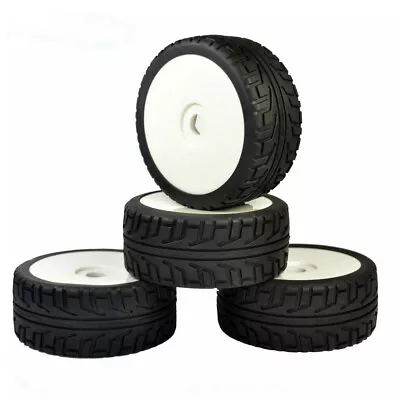 4PCS 1/8 Scale Rubber Tyres Wheel Rims 17mm HEX For HPI For HSP RC Buggy Car • £24.59