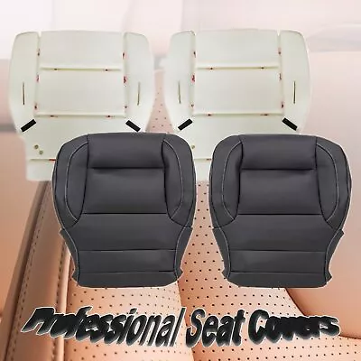 For 14-19 Chevy Silverado Driver / Passenger Seat Cover Black With Foam Cushion • $150.89