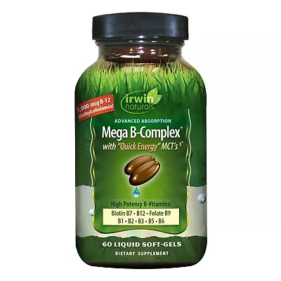 Irwin Naturals - Advanced Absorption Mega B-Complex 60 Liquid Gels • $17.99