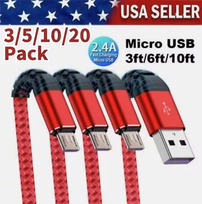 Heavy Duty Micro USB Fast Charger Data Cable Cord For Samsung LOT Android HTC LG • $4.29