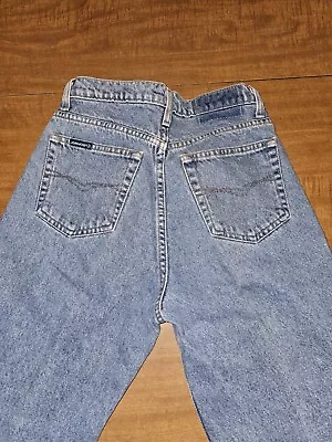 Vintage Jordache Jeans Sz 7/8 Long 90s Blue Wash Denim Tapered High Waist • $30