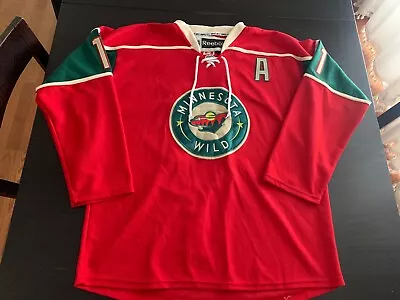 $24.99 • Buy Mens Reebok CCM Minnesota Wild Zach Parise Red Jersey Size 50 Large #11