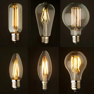£4.90 • Buy Vintage Filament LED Edison Bulb Dimmable E14 E27 Decorative Industrial Lights