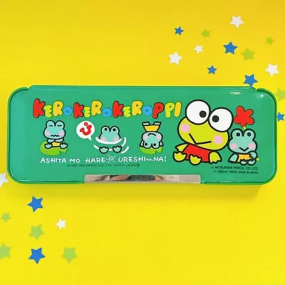 Vintage Sanrio Keroppi 1995 Pencil Pen Case Green Japan Stock On Hand • $48