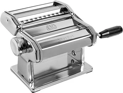 Marcato Atlas 150 Wellness Pasta Machine (Stainless Steel) & Drying Rack (Wood) • $65