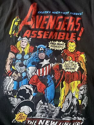 Marvel Avengers Assemble Black T-shirt Size M • £7