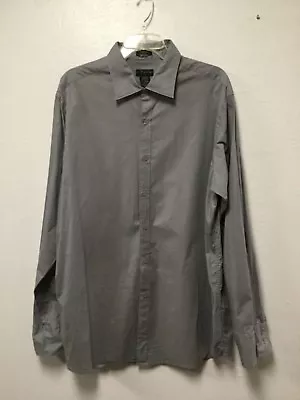 Steve J Ferrar Mens Dress Shirt Size 17-17.5 Gray Long Modern Fit Stretch 71 • $7