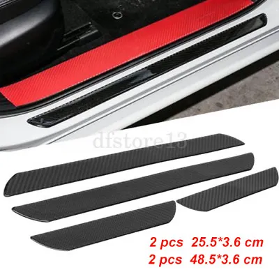 4x Car Carbon Fiber Scuff Plate Door Sill Cover Panel Step Protector Guard Kits • $21.90