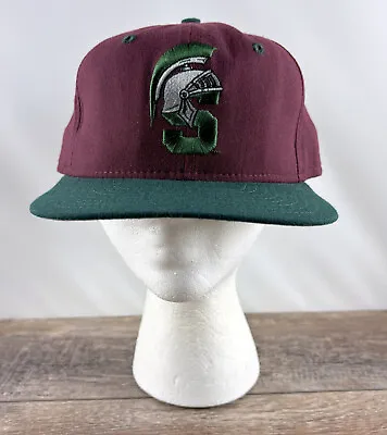 Michigan State Spartans Snapback Baseball Hat New Era Pro Model Red Green Vintag • $23.99