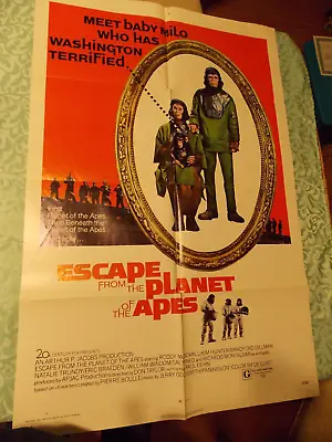 Vintage 1971 Original Escape From The Planet Of The Apes Movie Poster • $75