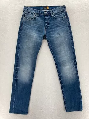 J.Crew 484 Jeans Mens 30x30 Slim Medium Wash Blue Denim Straight Leg Low Rise • $21.99