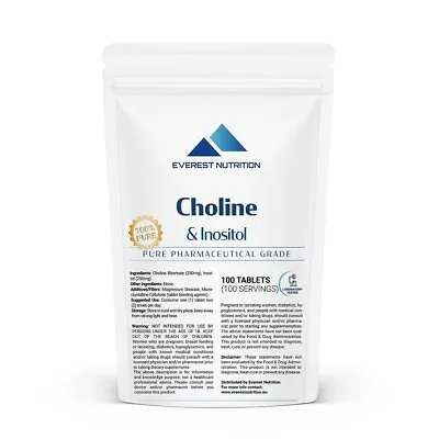 Choline & Inositol 1000mg Tablets Liver Aid Neurotransmitter Mood Support • £11.99