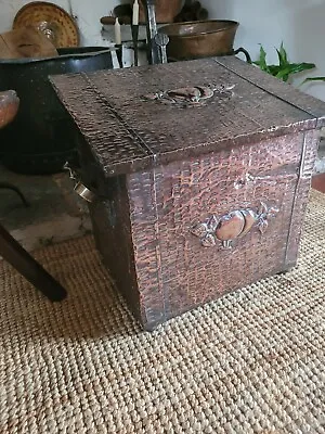 Arts And Crafts Repousse Copper Coal Or Log Box • £165