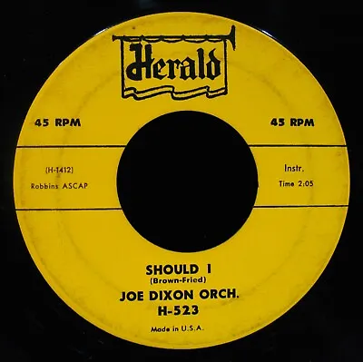 JOE DIXON~Should I & Carolina Moon ✦ Mislabeled Instrument Funk 45~HERALD #H-523 • $9.99