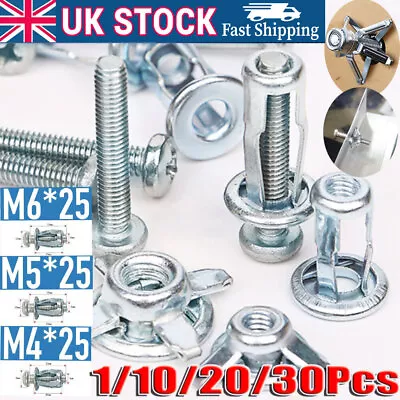 Jack Nuts Threaded Insert Screw Anchors M4 M5 M6 - Blind Spider Nut - Riv Nut Uk • £5.36