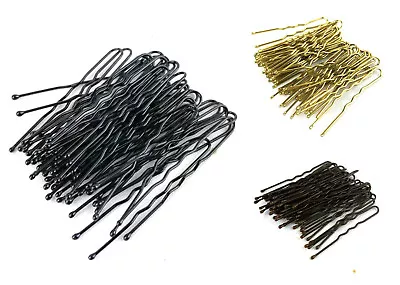 £2.75 • Buy 36 Waved Hair Pins Black Blonde Brown Bun Pins Hair Slides Kirby Grips 4.5cm