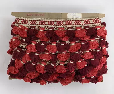 Tassel Trim French Red BTY Passementerie Vintage By The Yard • $14.99