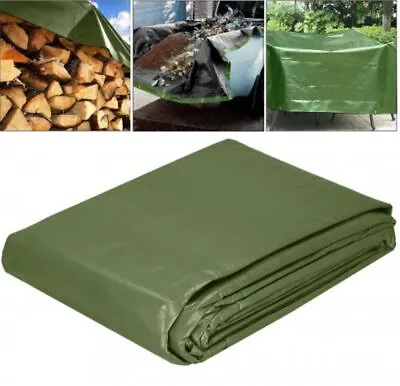 Tarpaulin Sheet Cover Green Waterproof Ground Camping Multipurpose Furniture • £1.10