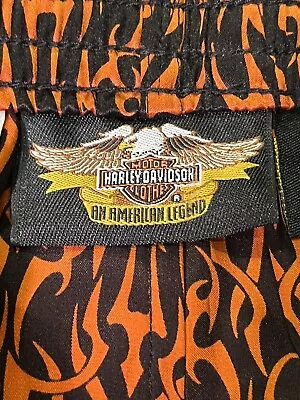 Harley Davidson All Silk Tribal Design Flames Fire Shorts Briefs Speed Authentic • $60