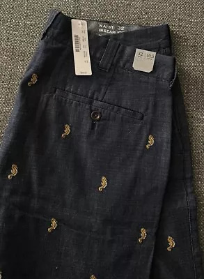 J Crew Seahorse Blue Casual Flat Front Chino Shorts Men's Size 32 NWT NEW • $27.36