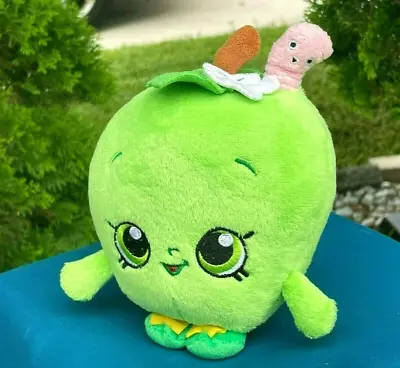 Shopkins Green Apple Blossom With Pink Worm 7  Plush Stuffed Animal Toy • $3.95