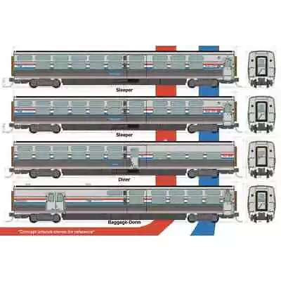 KATO 106-8004-1 AMTRAK VIEWLINER II 4 CAR SET With FACTORY INSTALLED LIGHTING N • $219.99