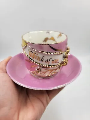 Vintage  Cup & Saucer Set Forget Me Not German Demitasse Small Teacup • $24.99