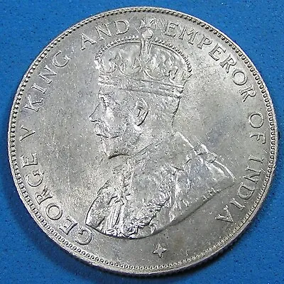 Straits Settlements 50 Cents .500 Silver Coin 1920 KM-35.1 King George V • $21