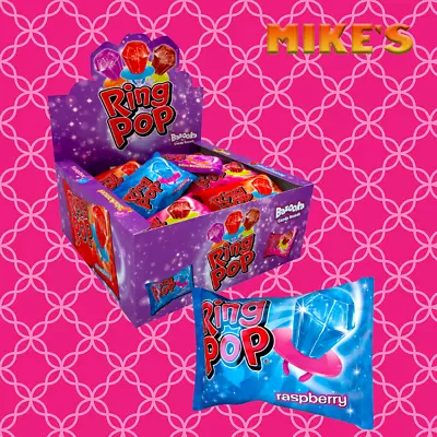 Box Of 24 Bazooka Ring Pop 15g Packs Cola Raspberry Strawberry & Cola Flavour • £14.99