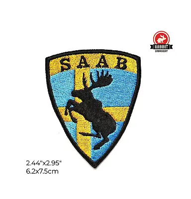 SAAB Logo Deer Embroidered Patch Car Brand Sweden Emblem Applique Motor Iron On • $3.95