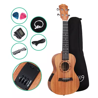 $92.99 • Buy ALPHA 26 Inch Tenor Ukulele Electric Mahogany Ukeleles Uke Hawaii Guitar With EQ