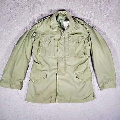 Vintage Alpha Industries M65 Field Jacket Small Long Mens Army Green Full Zip • $69.99