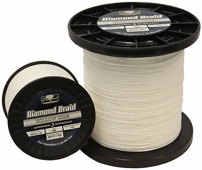 Momoi Diamond Braid Generation III Hollow Core Line - White - 150lb - 600 Yards • $86.99