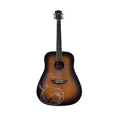 Washburn WD7S-ATB Acoustic Guitar String Instrument Personalized Brown 41” • $125