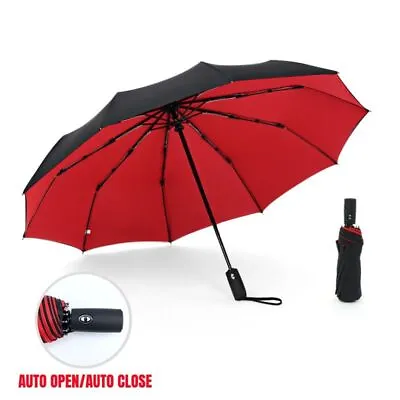 $36.63 • Buy Automatic Umbrella Rain Windproof Resistant Double Layer Strong Large Men Women