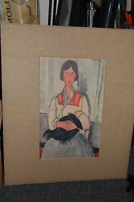 ANTIQUE Amadeo Modigliani Lithograph  Gypsy Woman With Baby  Print- FRAMED • $25