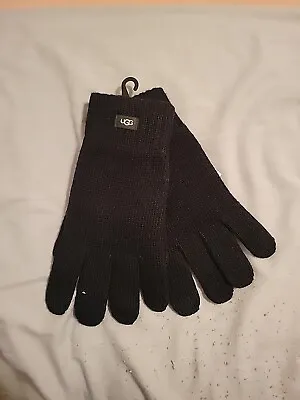 UGG Knit Tech Gloves Touchscreen Friendly One Size Black New Wool Blend • $29