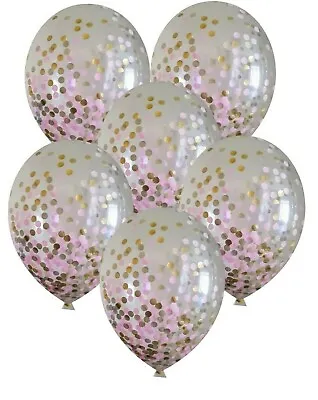 6 X 11  CONFETTI BALLOONS DISNEY STYLE PRINCESS COLOURS + FREE Ribbon • £5.99